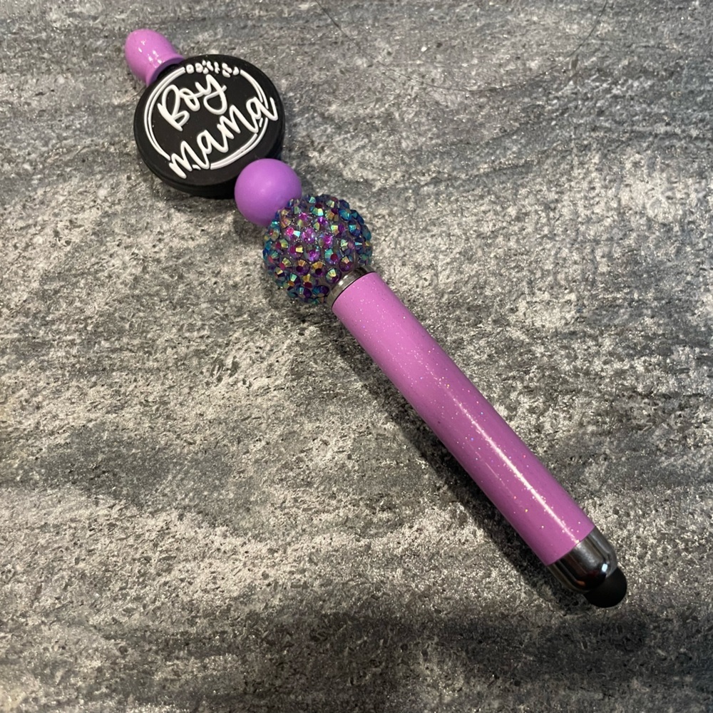 Handmade Beadable Boy Mama Stylus Pen